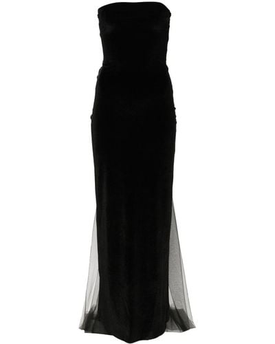 Atu Body Couture Bow-detail Velvet Midi Dress - Black