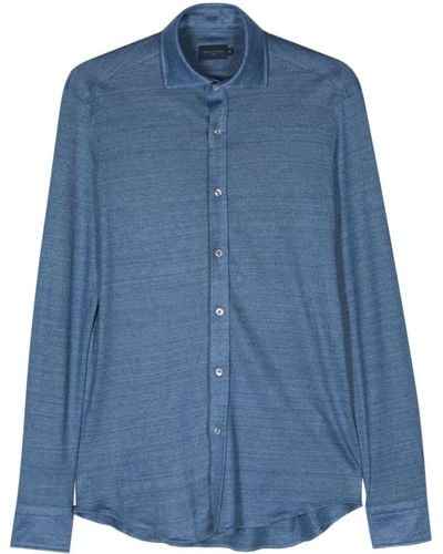 Paul & Shark Spread-collar Linen Shirt - Blue
