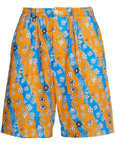 Marni Shorts con stampa ondulata - Blu