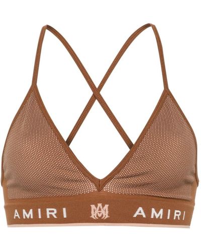 Amiri Logo-underband Seamless Bra - Brown