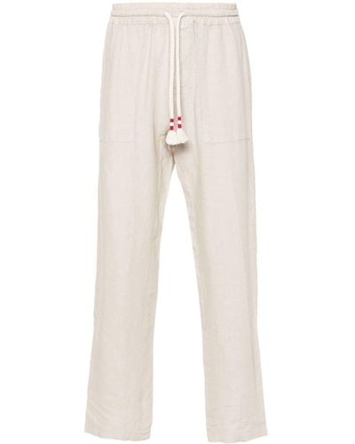 Mc2 Saint Barth Straight-leg Linen Trousers - White