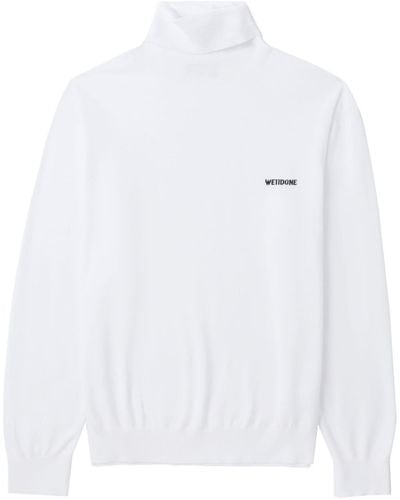 we11done Logo-embroidered Roll-neck Sweater - White