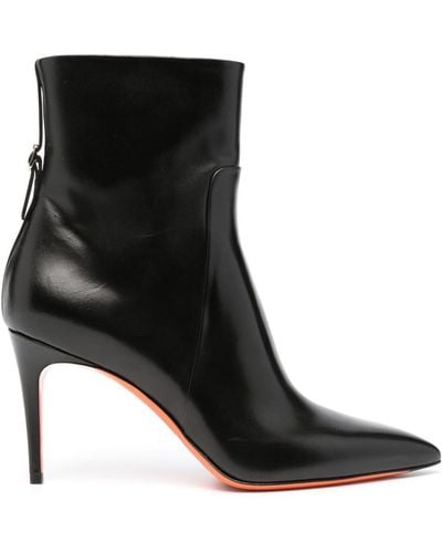 Santoni 90mm leather ankle boots - Nero
