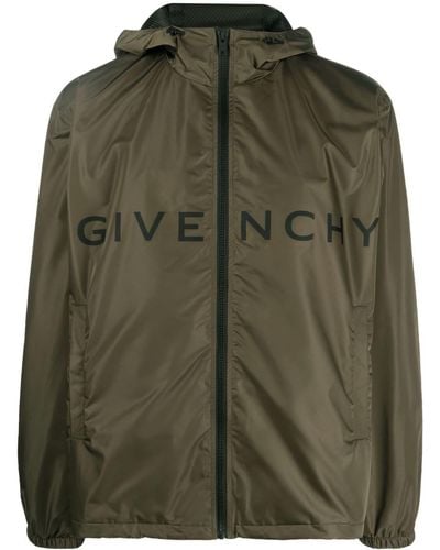 Givenchy Chaqueta con capucha y logo - Verde