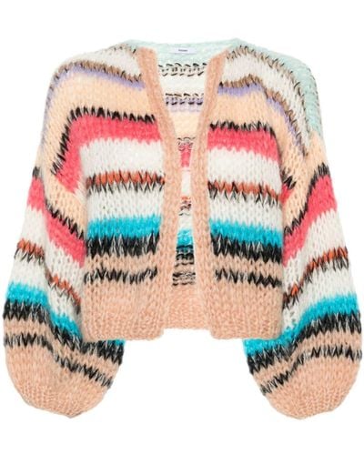 Maiami Striped Chunky-knit Cardigan - Multicolour