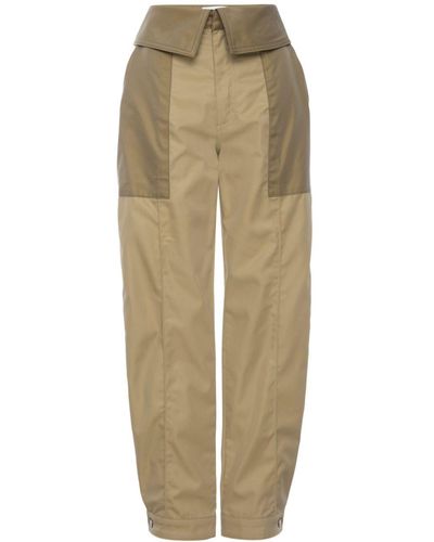 FRAME Foldover Cotton Trousers - Natural