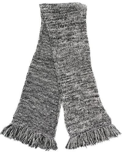 Aspesi Fringe-detail Wool Scarf - Gray