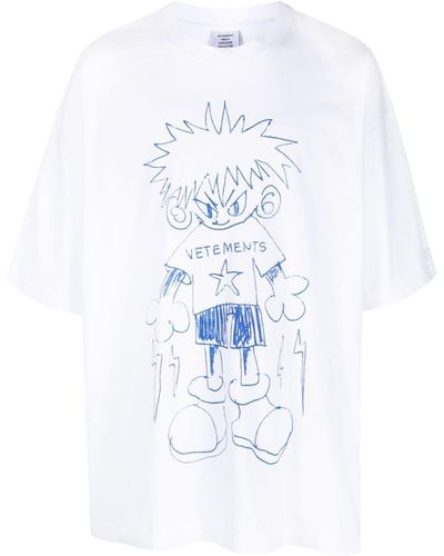 Vetements Camiseta con ilustración estampada - Blanco