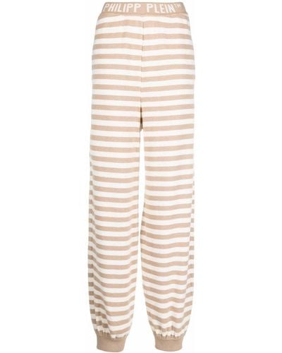 Philipp Plein Mariner Striped Cashmere Sweatpants - Natural