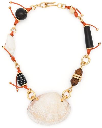 Tohum Design Halskette mit Muschelanhänger - Natur