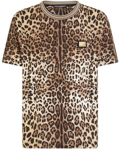 Dolce & Gabbana レオパード Tシャツ - ブラウン