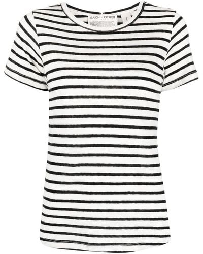 Each x Other Striped Short-sleeve T-shirt - White