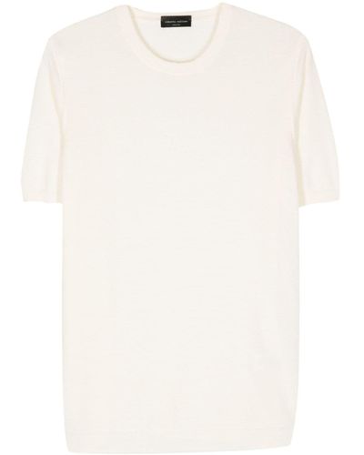Roberto Collina Short-sleeve Knitted T-shirt - White
