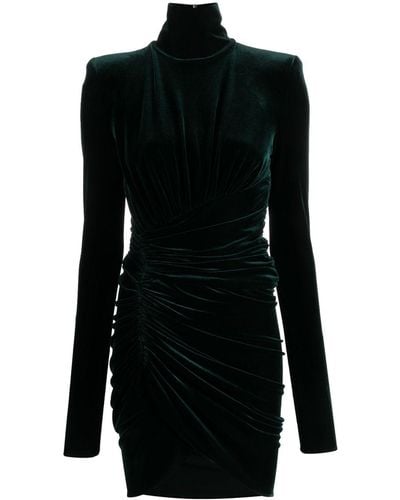 Alexandre Vauthier Ruched Velvet Minidress - Black