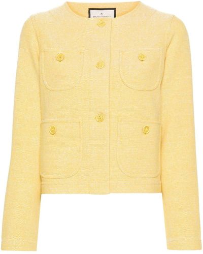 Bruno Manetti Collarless Long-sleeve Jacket - Yellow