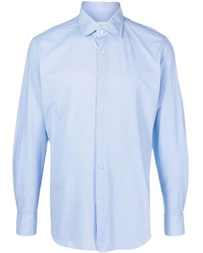 Xacus Pinstripe Cutaway-collar Shirt - Blue