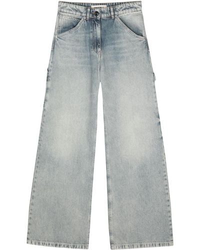 Semicouture Halbhohe Wide-Leg-Jeans - Blau