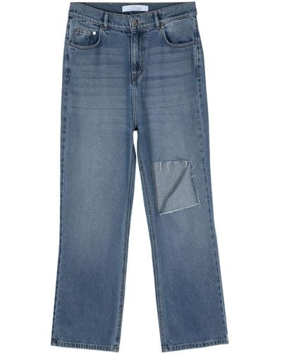 ROKH Ripped Straight-leg Jeans - Blue