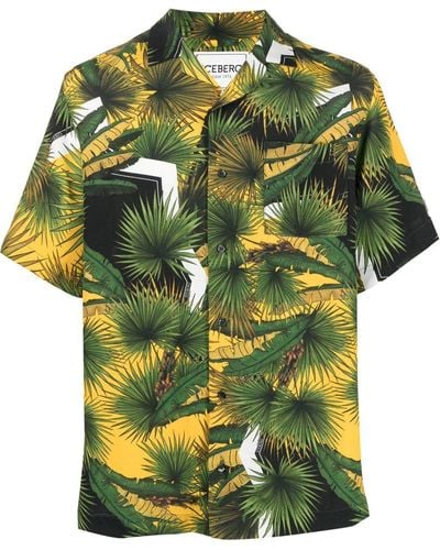 Iceberg Palm-print Short-sleeve Shirt - Green