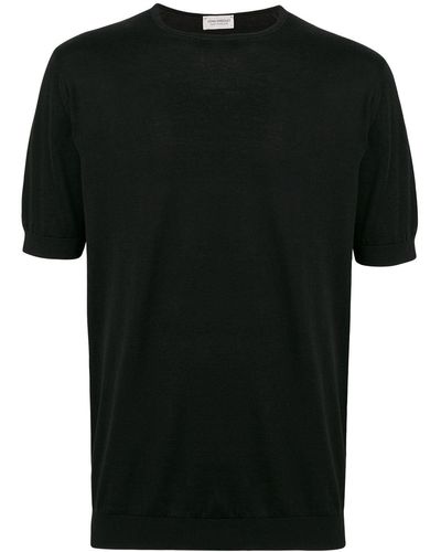 John Smedley Klassisches T-Shirt - Schwarz