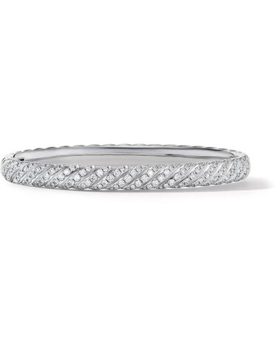 David Yurman Sculpted Cable ダイヤモンド ブレスレット 18kイエローゴールド - ホワイト