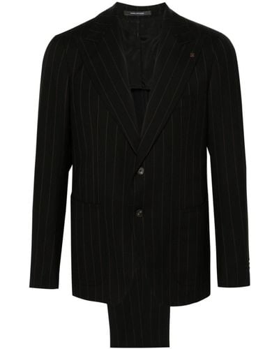 Tagliatore Single-breasted Striped Suit - Black