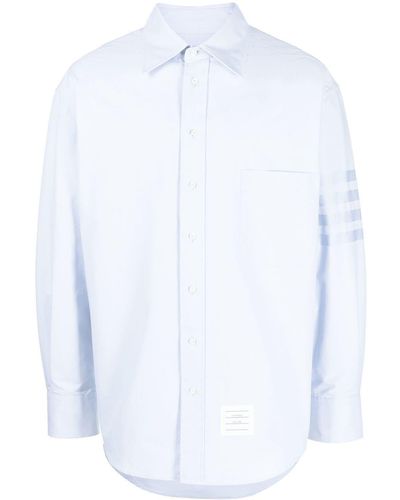 Thom Browne Striped-detail Long-sleeved Shirt - White