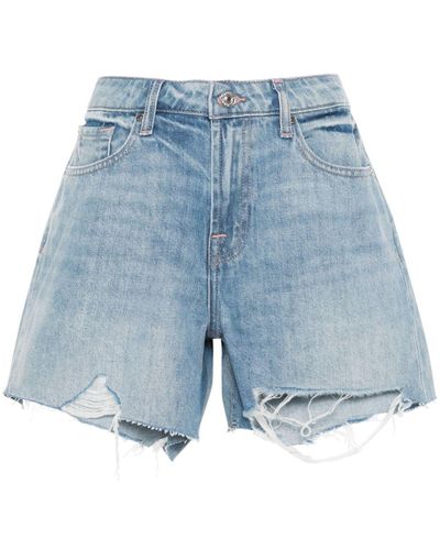 7 For All Mankind Jeans-Shorts im Distressed-Look - Blau
