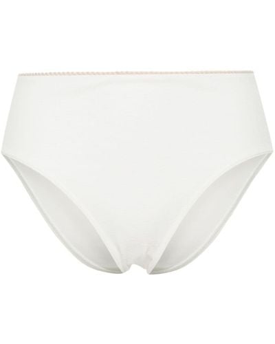 La Perla Monogram High-waist Bikini Bottoms - White