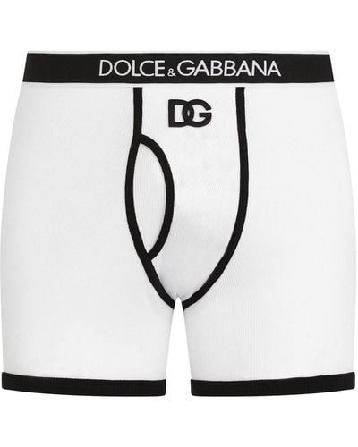 Dolce & Gabbana Boxer con logo DG - Bianco