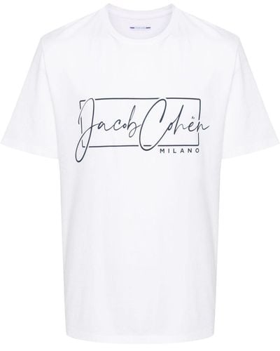 Jacob Cohen T-shirt Met Logoprint - Wit