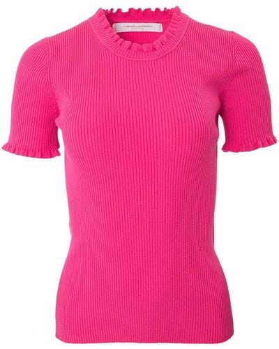 Carolina Herrera Ribbed Knitted Top - Pink