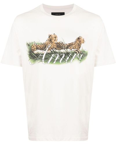 Amiri オフホワイト Cheetah Tシャツ