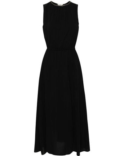 Liu Jo Chain-detailed Open-back Maxi Dress - Black