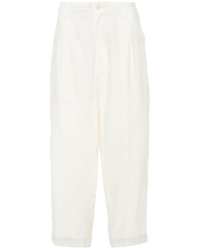 Yohji Yamamoto Poplin Cotton Wide-leg Pants - White