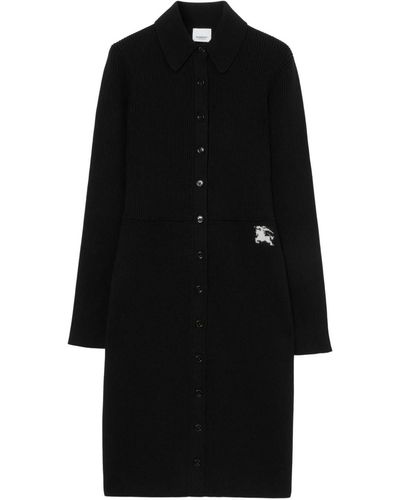 Burberry Equestrian Knight-motif Knitted Dress - Black