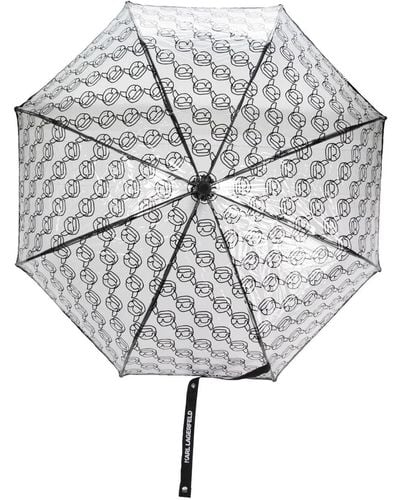 Karl Lagerfeld Parapluie à imprimé K/Ikonik 2.0 - Blanc