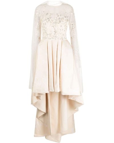 Saiid Kobeisy High-low Brocade Maxi Dress - Natural