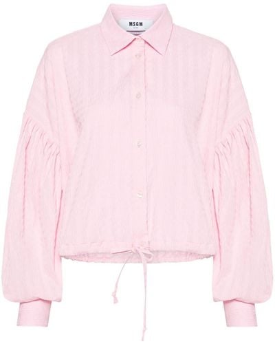 MSGM Blouse Met Trekkoord Afwerking - Roze