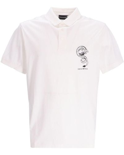 Emporio Armani Lunar New Year-print Polo Shirt - White