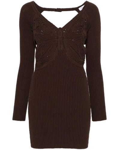Blumarine Mini-jurk Met Vlinderprint - Bruin