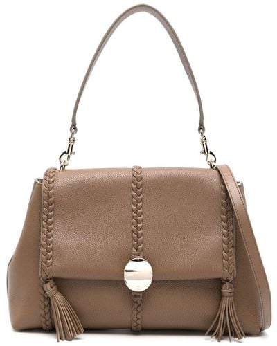 Chloé Medium Penelope leather shoulder bag - Braun