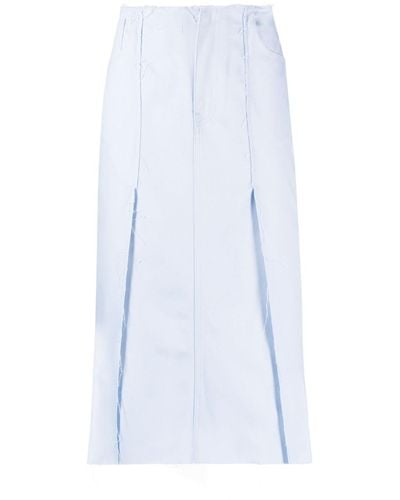 Raf Simons High-waisted Denim Midi Skirt - White