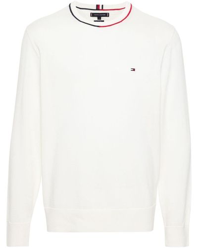 Tommy Hilfiger Fein gestrickter Pullover - Weiß