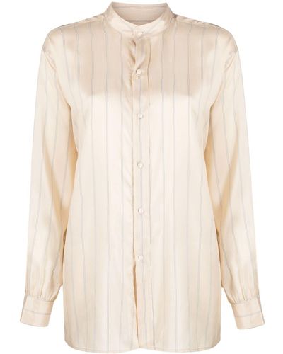 LeKasha Henryl Striped Silk Shirt - Natural