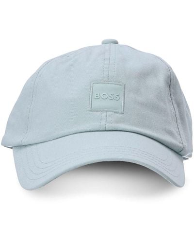 BOSS Logo-badge Cotton Cap - Blue
