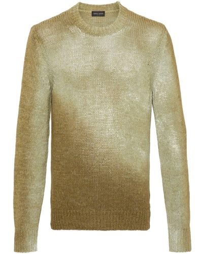 Roberto Collina Chevron-knit Crew-neck Sweater - Green