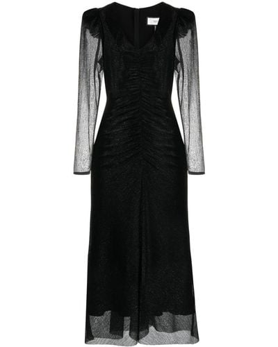 Nissa Lurex Semi-sheer Dress - Black