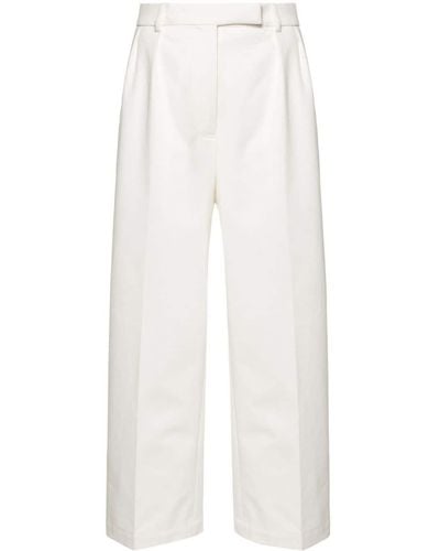 Thom Browne Pantalon en coton à coupe ample - Blanc