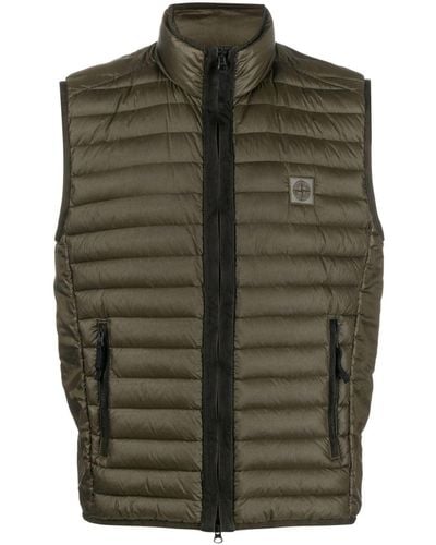 Stone Island Gilet matelassé à patch Compass - Vert